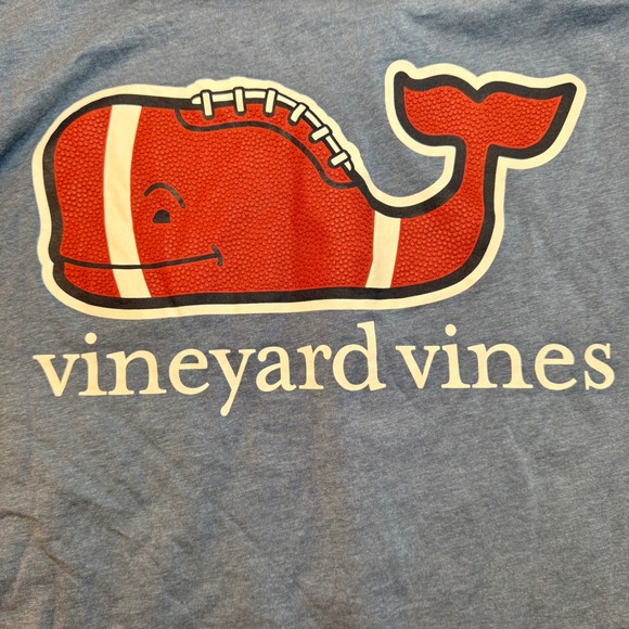 Vineyard‎ Vines Football Textured Whale Long Sleeve Pocket Tee Blue Size Small - Picture 8 of 8